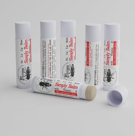 Created a 3d mockup for BeeAttitudes.buzz No Lie Lip Balm.
