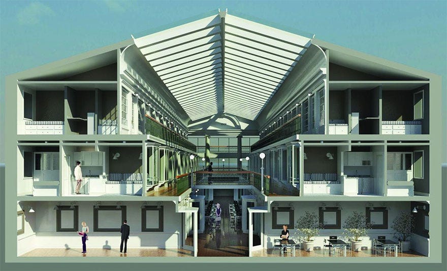 America's Oldest Mall Is Saved By Transforming It Into 48 Cozy Low-Cost Micro-Apartments