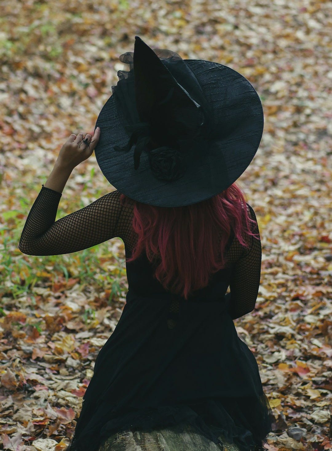 women's black long-sleeved dress