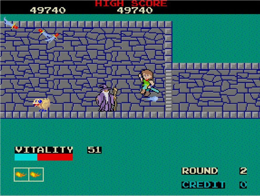 Dragon Buster, Namco's arcade dragon-slaying loop