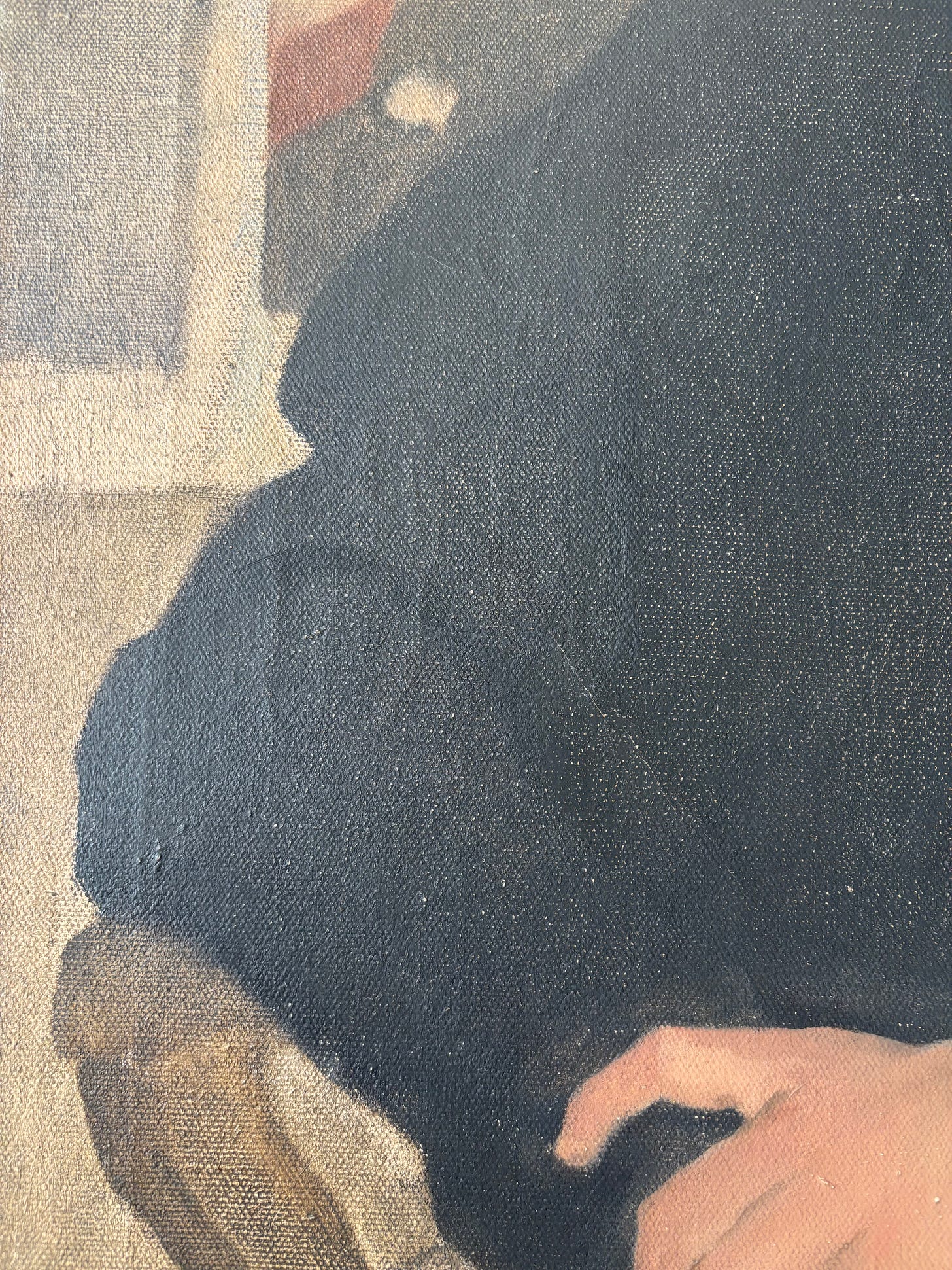 Torso with right arm and hand.