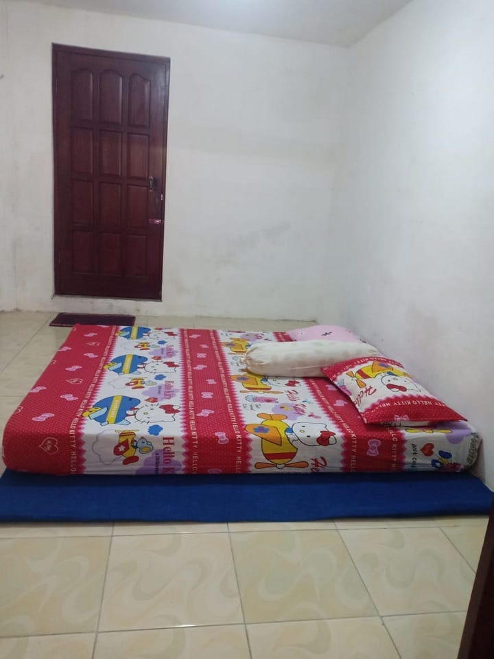 Photos of a two bedrooms, one toilet house in Indonesia.