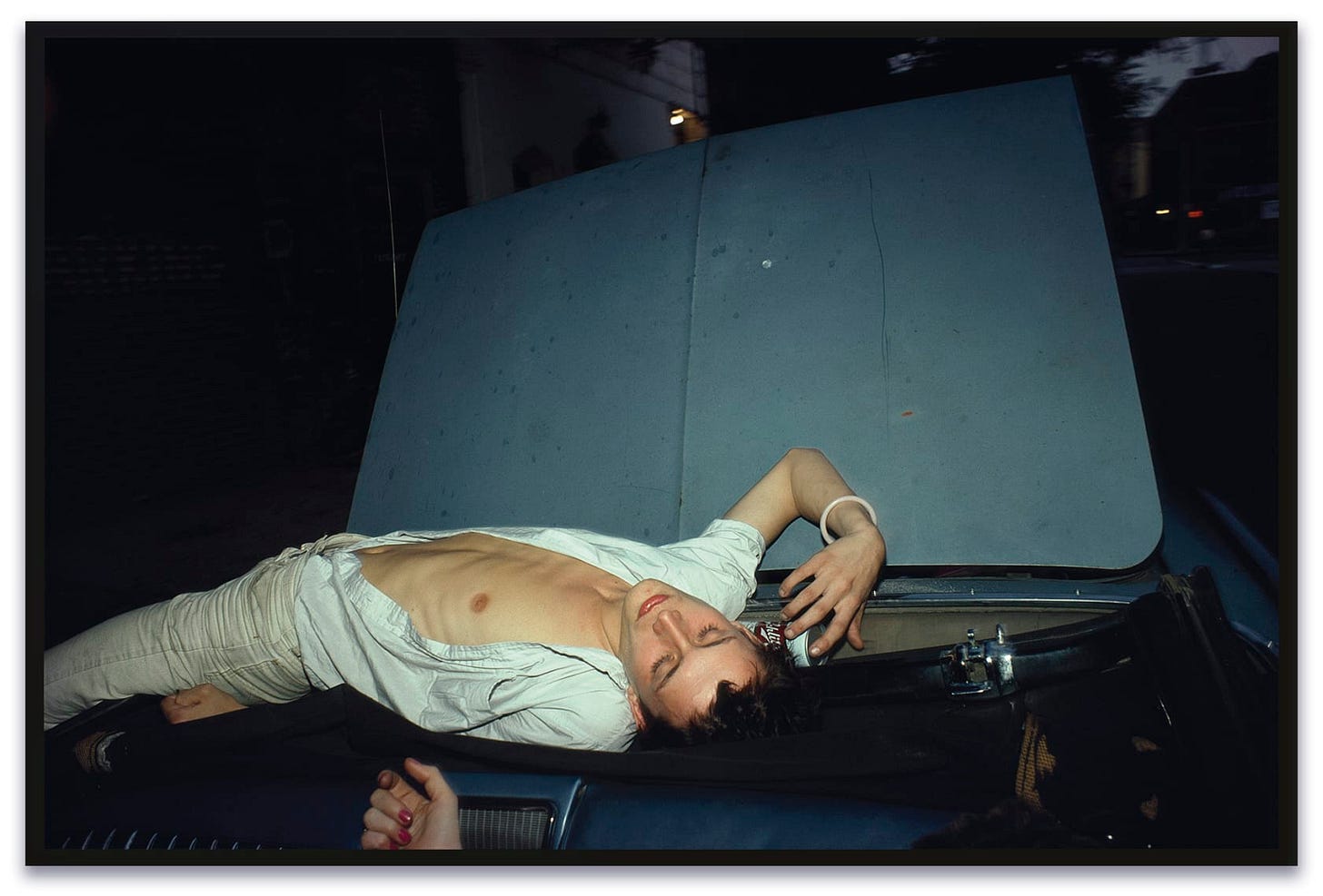Nan Goldin, French Chris on the Convertible, NYC, 1979 | Marian Goodman