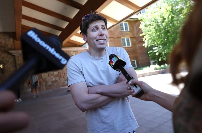 Sam Altman being interviewed.