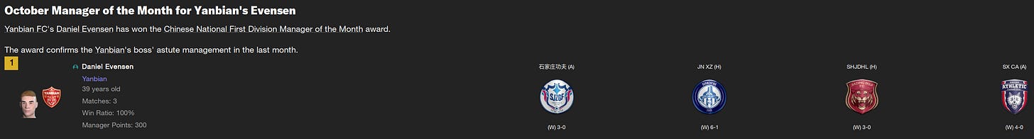 Football Manager 2023 Manager of the Month