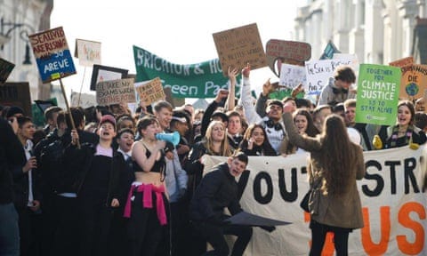 Climate emergency protest in Brighton. According to the National Union of Students (NUS), 91% of students are now “fairly or very concerned” about the issue.