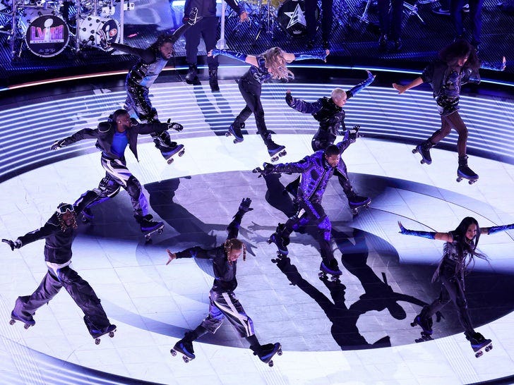 Usher Keeps Roller-Skating at Vegas After-Party Following Halftime Show