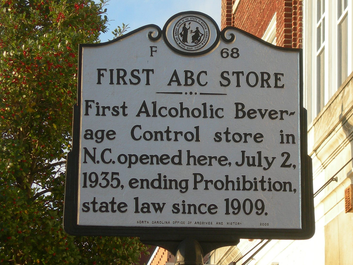 "First ABC Store" historical marker in Wilson