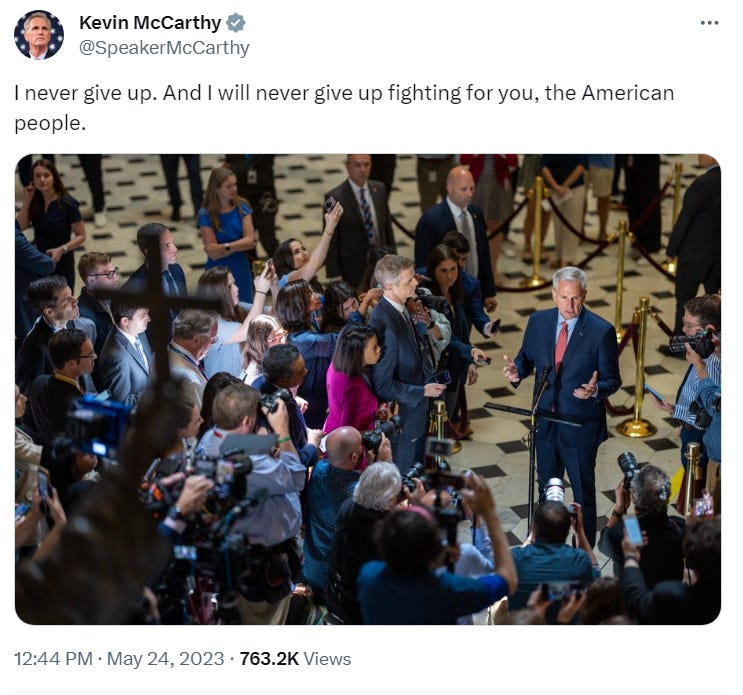 I never give up. And I will never give up fighting for you, the American people. I never give up. And I will never give up fighting for you, the American people.