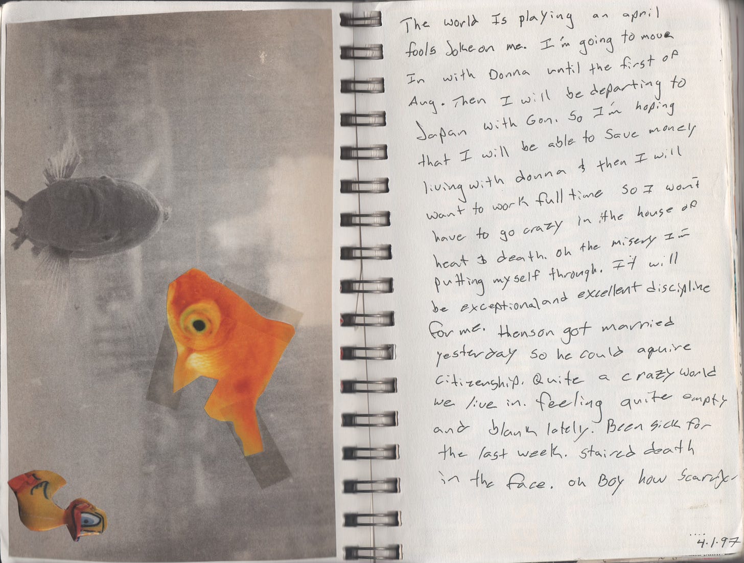 journal, collage, doing of age, 1990s