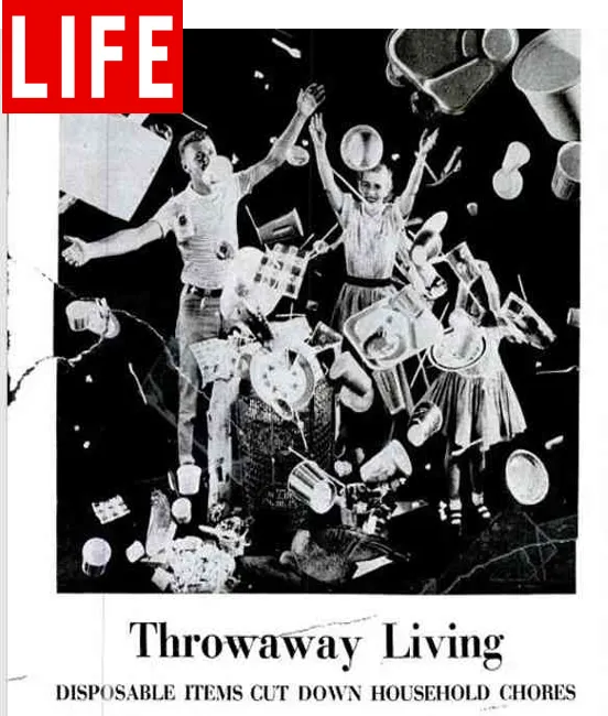 Imagen "Throwaway Living" de la revista LIFE de 1955 Imagen "Throwaway Living" de la revista LIFE de 1955