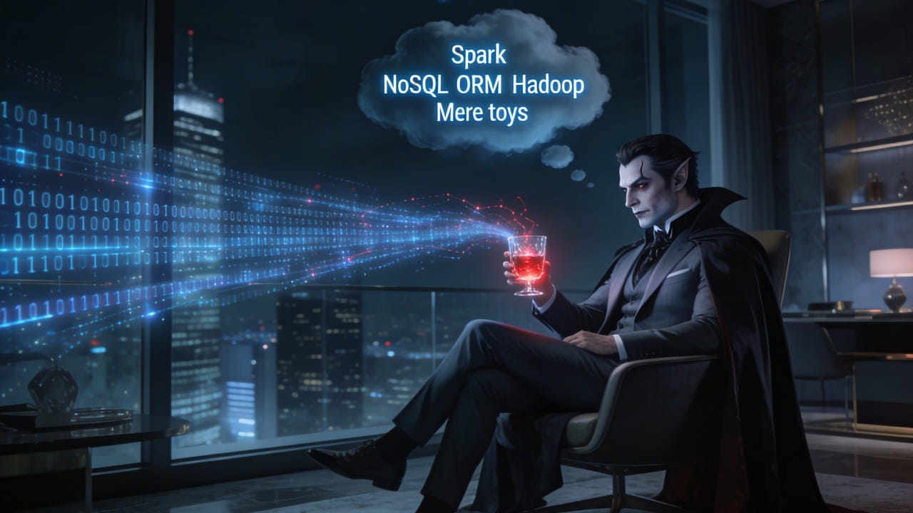 The others tried repeatedly to destroy him, but SQL remained quiet in the darkness knowing his dominance in data superiority. 