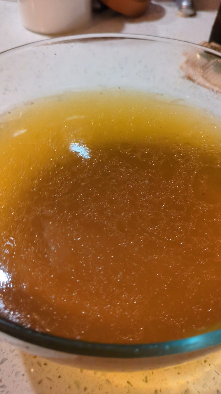 Fresh home made chicken, duck ramen broth