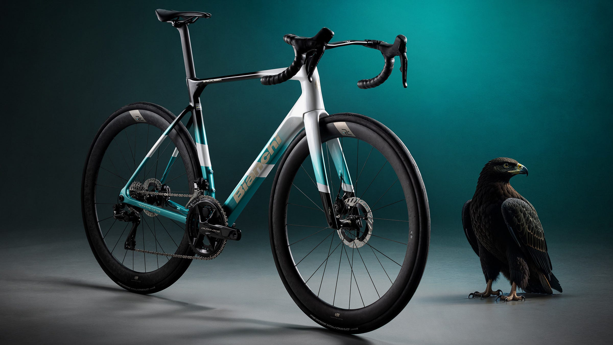 Bianchi Specialissima front three-quarter view