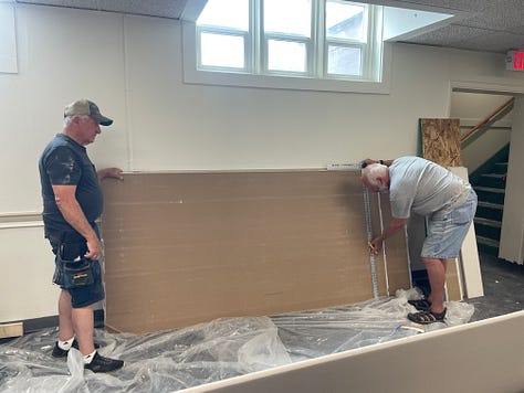 Photos of some of the major work the guys have been doing completely gutting and repairing some restrooms.