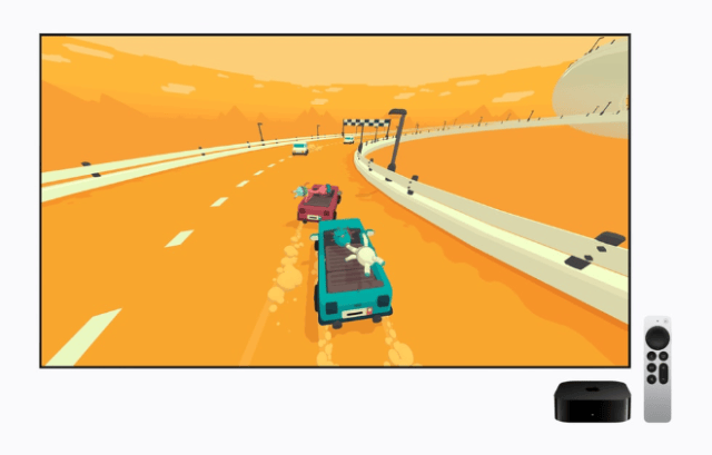 Apple Arcade and the App Store’s library of games turn the living room into a home arcade.
