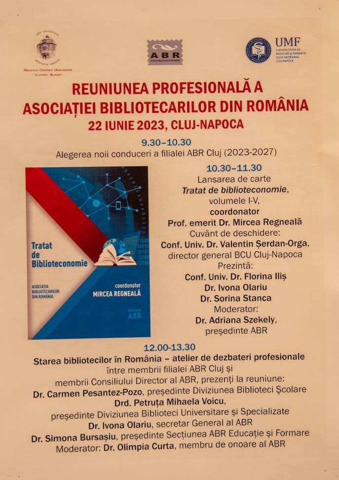 Afișul reuniunii profesionale de la Cluj-Napoca, 22 iunie 2023