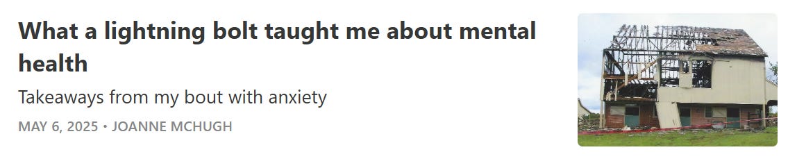 Link to post: What a lightning bolt taught me about mental health: Takeaways with my bout with anxiety