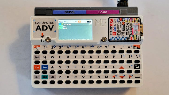 Cardputer with MeshCore and LoRa cap