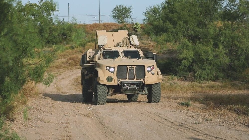 A US Army “Counter Drone” unit patrols the Texas-Mexico border to deter cartel drones that monitor law enforcement activity on the Texas side of the Rio Grande. (Joint Task Force - Southern Border photo)A US Army “Counter Drone” unit patrols the Texas-Mexico border to deter cartel drones that monitor law enforcement activity on the Texas side of the Rio Grande. (Joint Task Force - Southern Border photo) A US Army “Counter Drone” unit patrols the Texas-Mexico border to deter cartel drones that monitor law enforcement activity on the Texas side of the Rio Grande. (Joint Task Force - Southern Border photo)A US Army “Counter Drone” unit patrols the Texas-Mexico border to deter cartel drones that monitor law enforcement activity on the Texas side of the Rio Grande. (Joint Task Force - Southern Border photo)