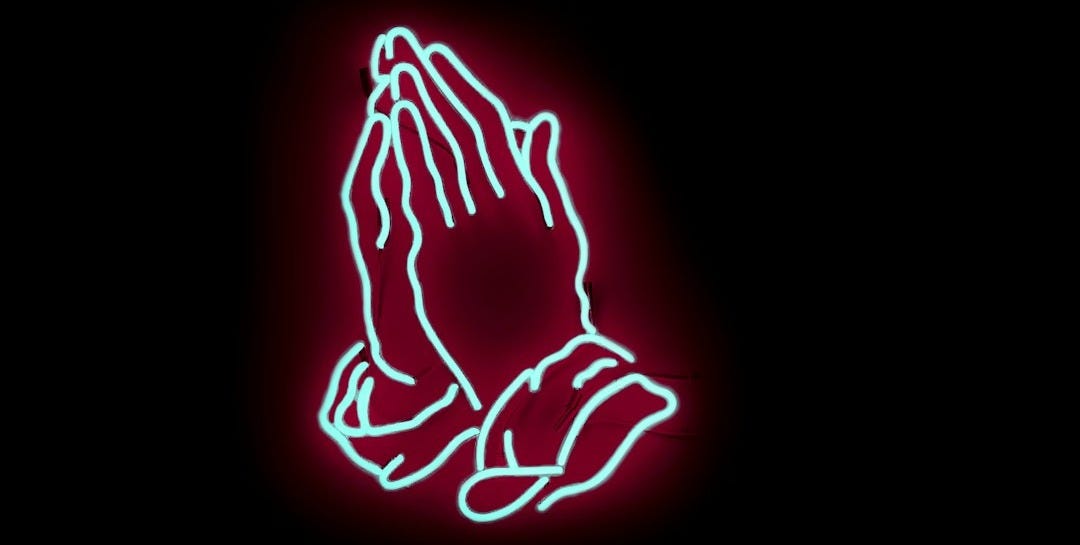praying hand neon signage praying hand neon signage