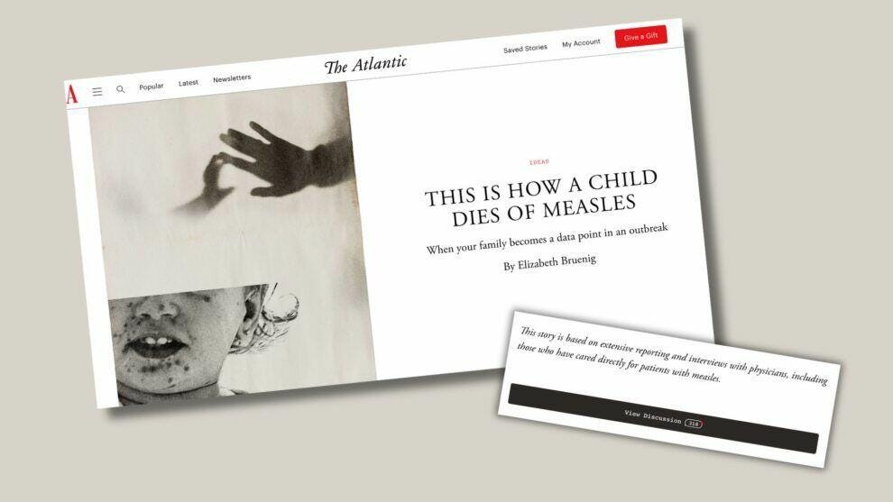 BUSTED: The Atlantic Caught Fabricating Dead Kid Measles Story