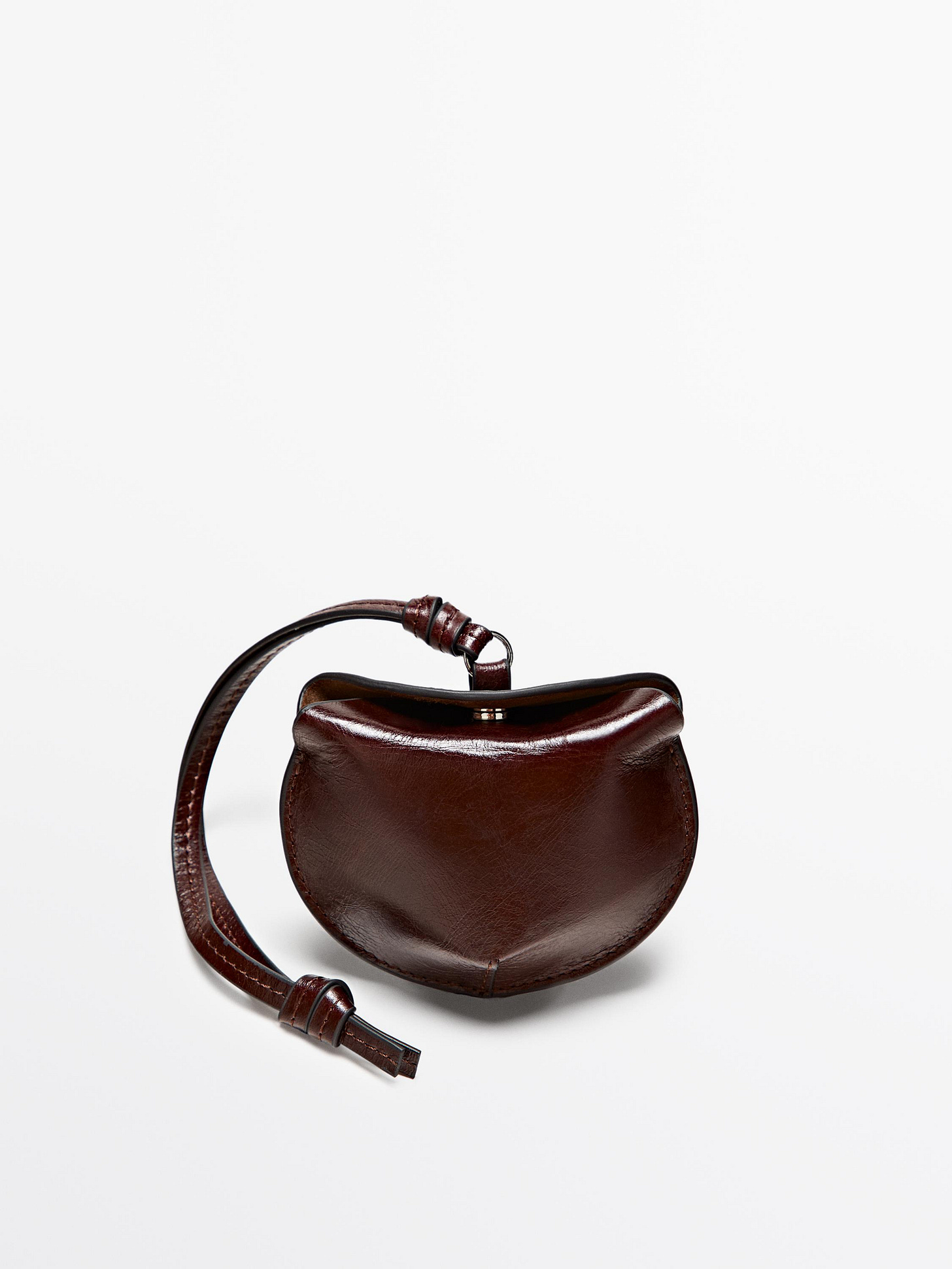 Foldable nappa leather AirPods case BROWN MARL 1