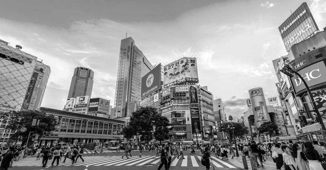 people walking on street under cloudy sky people walking on street under cloudy sky