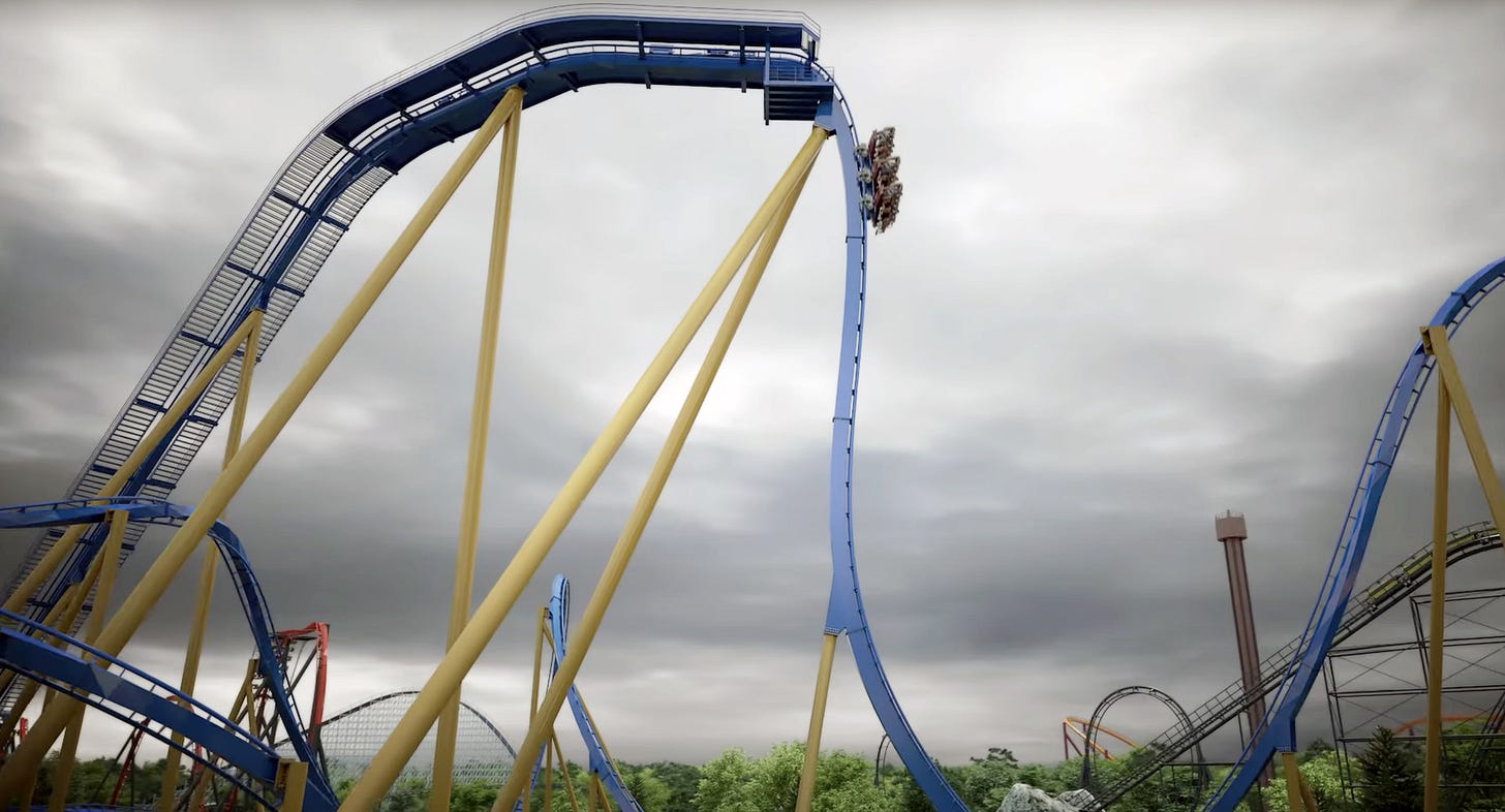 First drop of Wrath of Rakshasa coaster coming to Six Flags