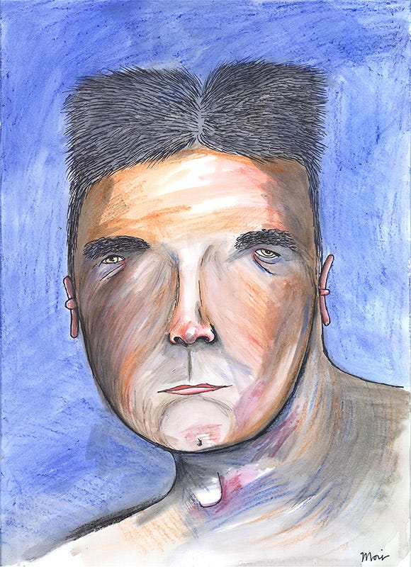 Vic Reeves' Simon Cowell portrait | Slacker Shack