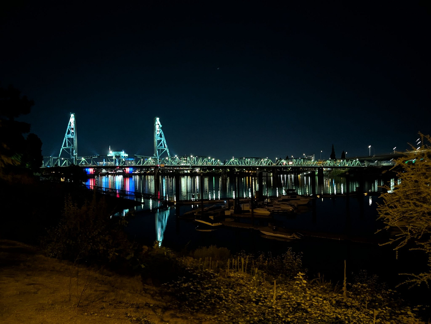 Williamette river at night
