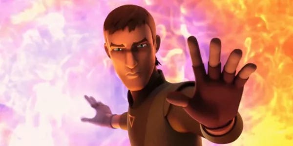 Kanan Jarrus about to sacrifice himself in Star Wars Rebels