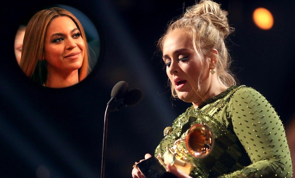 Adele, Beyonce show how women should support each other 2017 images Adele, Beyonce show how women should support each other 2017 images