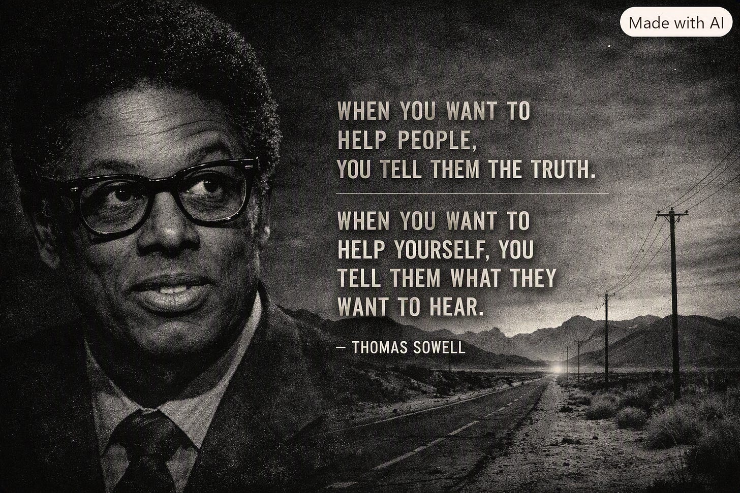 Desert noir psychogeographic Sowell meme