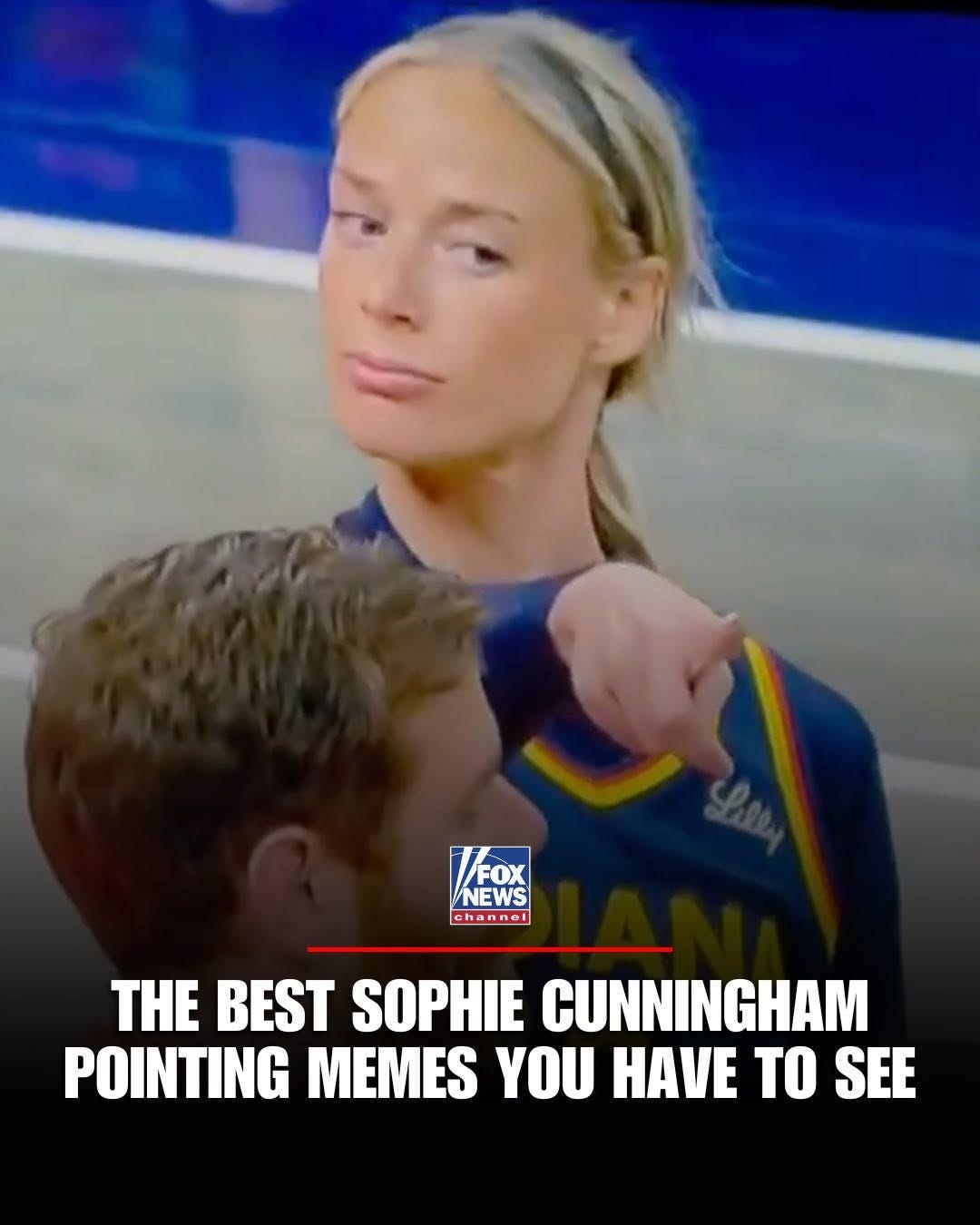 May be an image of volleyball and text that says 'FOX FOX NEWS NEWS channel THE BEST SOPHIE CUNNINGHAM POINTING MEMES YOU HAVE TO SEE' May be an image of volleyball and text that says 'FOX FOX NEWS NEWS channel THE BEST SOPHIE CUNNINGHAM POINTING MEMES YOU HAVE TO SEE'