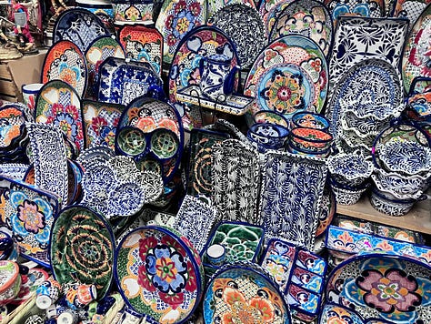Markets with food, clothes, arts, and crafts from San Miguel de Allende Mexico