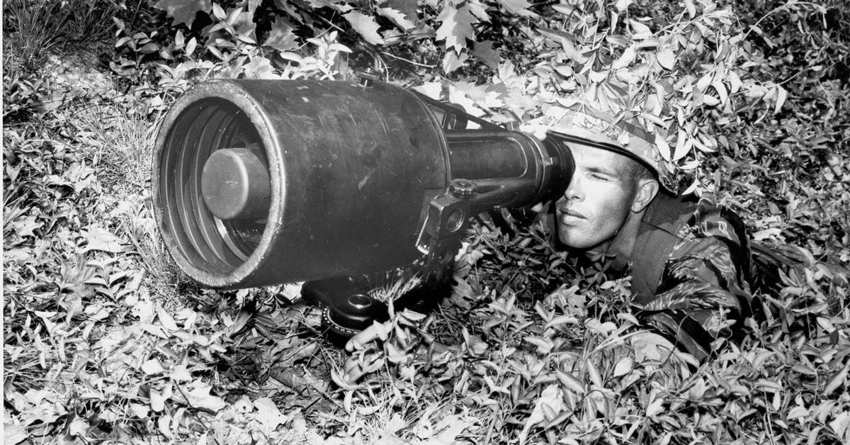 Above - a night vision scope like the ones used at Lake Placid. Army photo. At top - a shot of the open ceremony at the 1980 Winter Olympics. NOAA photo Above - a night vision scope like the ones used at Lake Placid. Army photo. At top - a shot of the open ceremony at the 1980 Winter Olympics. NOAA photo