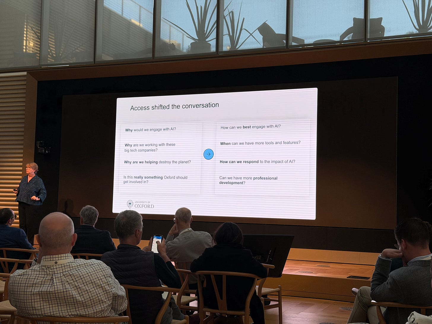 Photo of slides being presented