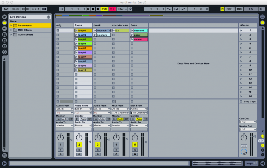 Loops in session view Loops in session view
