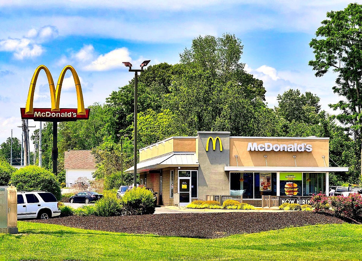 A McDonald's restaurant in Hiawassee, Georgia. Image: Harrison Keely via Wikimedia Commons A McDonald's restaurant in Hiawassee, Georgia. Image: Harrison Keely via Wikimedia Commons