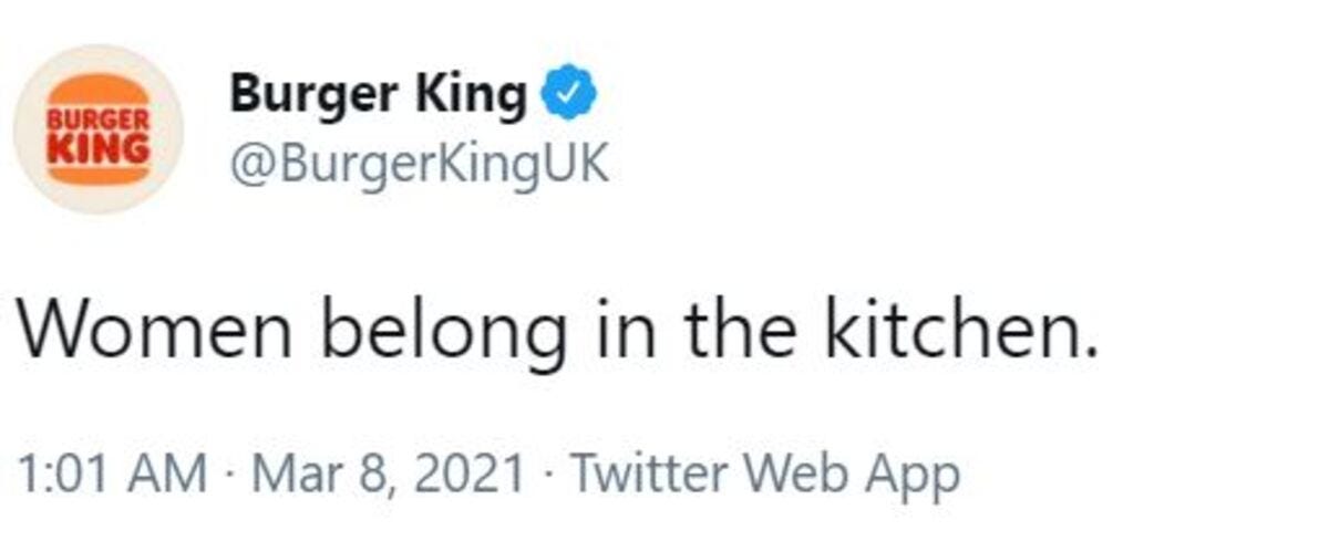 Burger King&amp;#39;s Terrible Women&amp;#39;s Day Tweet