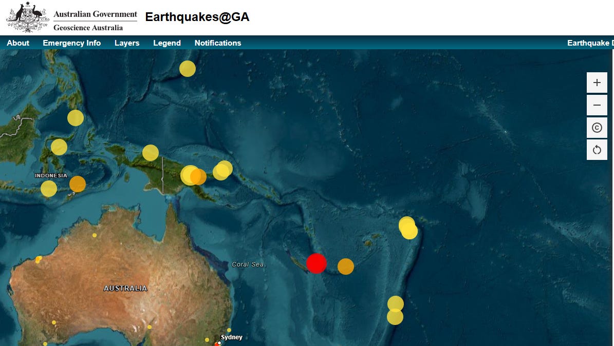 Earthquake reported off the Loyalty Islands