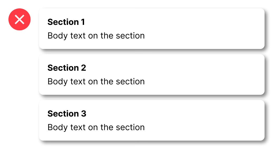 An example of hard, dark shadows on a white background.