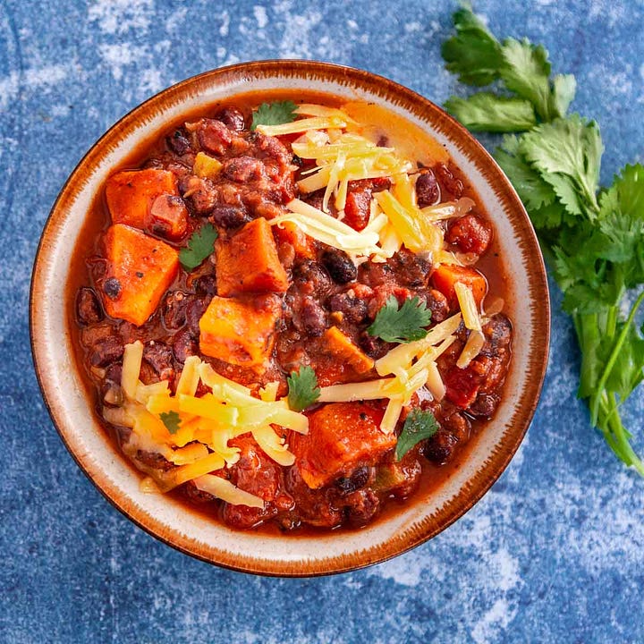 rice noodles with veg + IP sweet potato chili