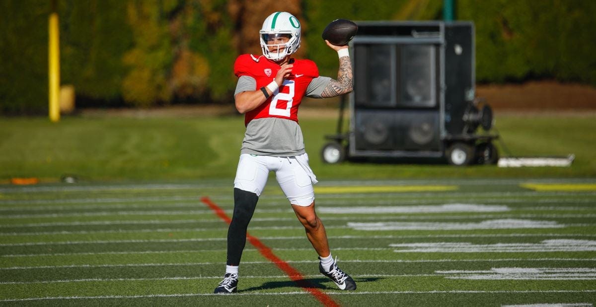 Dillon Gabriel already 'ahead of the curve' early on in Oregon spring camp