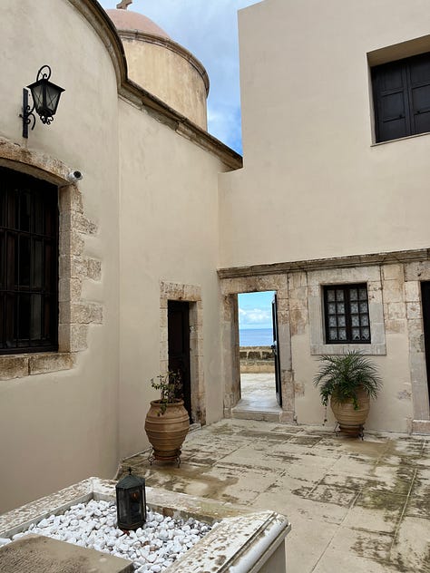 Do a full or half-day trip down to Elafonissi Beach at the southern tip of the island, and stop by Chrysoskalitissa Monastery. We also stopped by Gonia Odigitria Monastery on the way. The mountain roads will cut through local villages but get very narrow and windy at times, not the easiest drive.