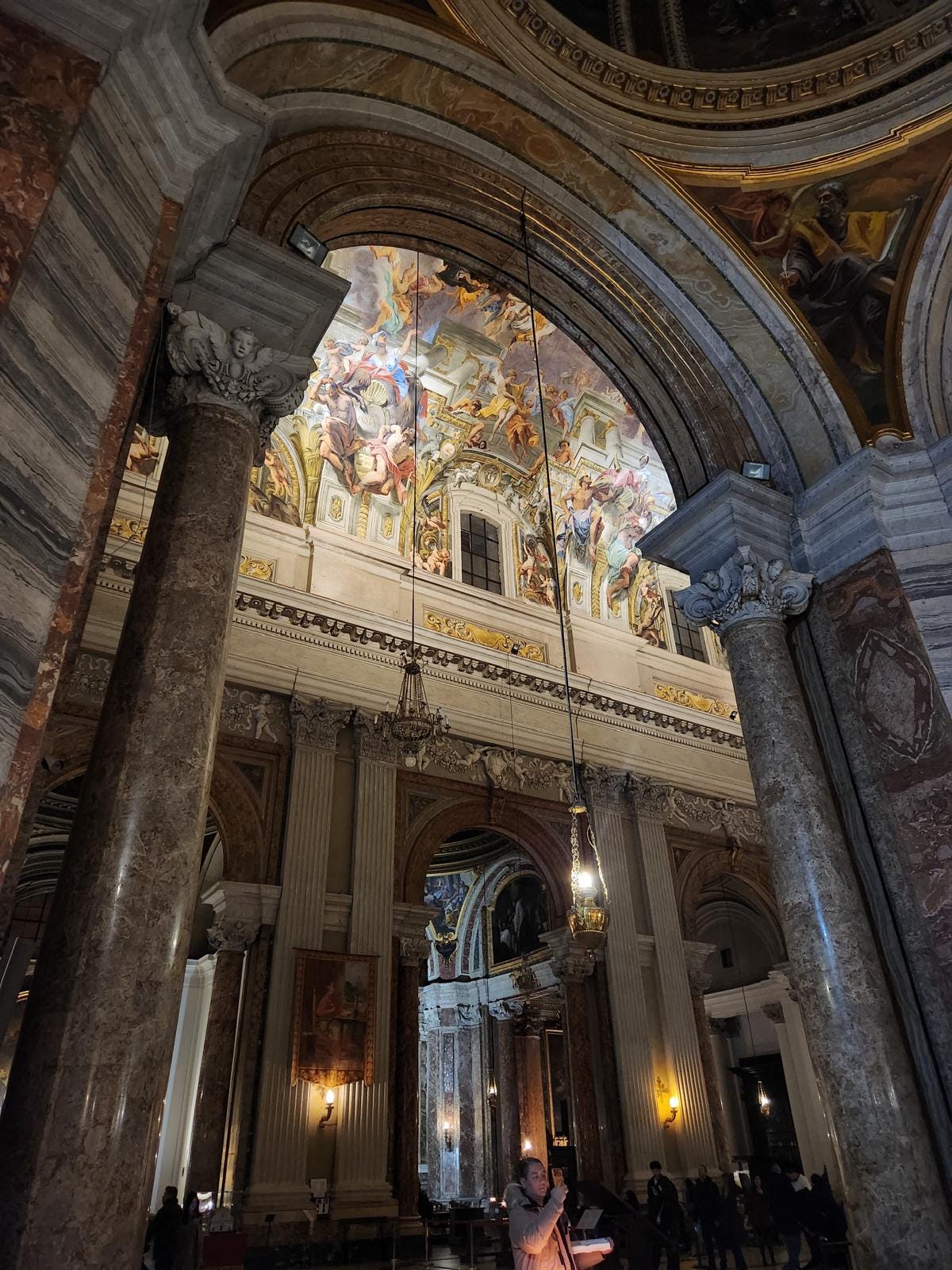 Andrea Pozzo, Apotheosis of Saint Ignatius, nave ceiling, late 1600s. Sant'Ignazio, Rome. Photo: Benjaminkhas07, CC BY-SA 4.0