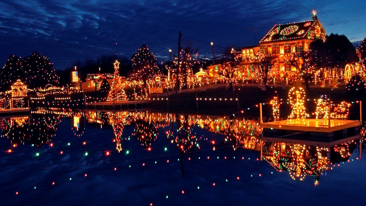 Koziar's Christmas Village Lake Reflected Koziar's Christmas Village Lake Reflected