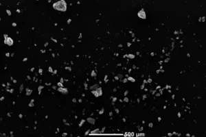 Microscopy image of lunar dust simulant sample. Courtesy Michaela B. Smith.