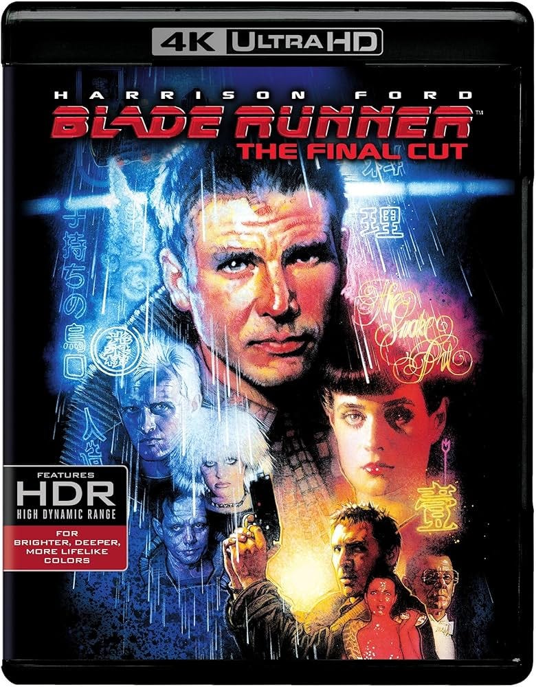 Amazon.com: Blade Runner: Final Cut (4K UHD/BD) : Harrison Ford, Rutger  Hauer, Sean Young, Edward James Olmos, M. Emmet Walsh, Daryl Hannah,  William Sanderson, Brion James, Joe Turkel, Joanna Cassidy, Brian Kelly,
